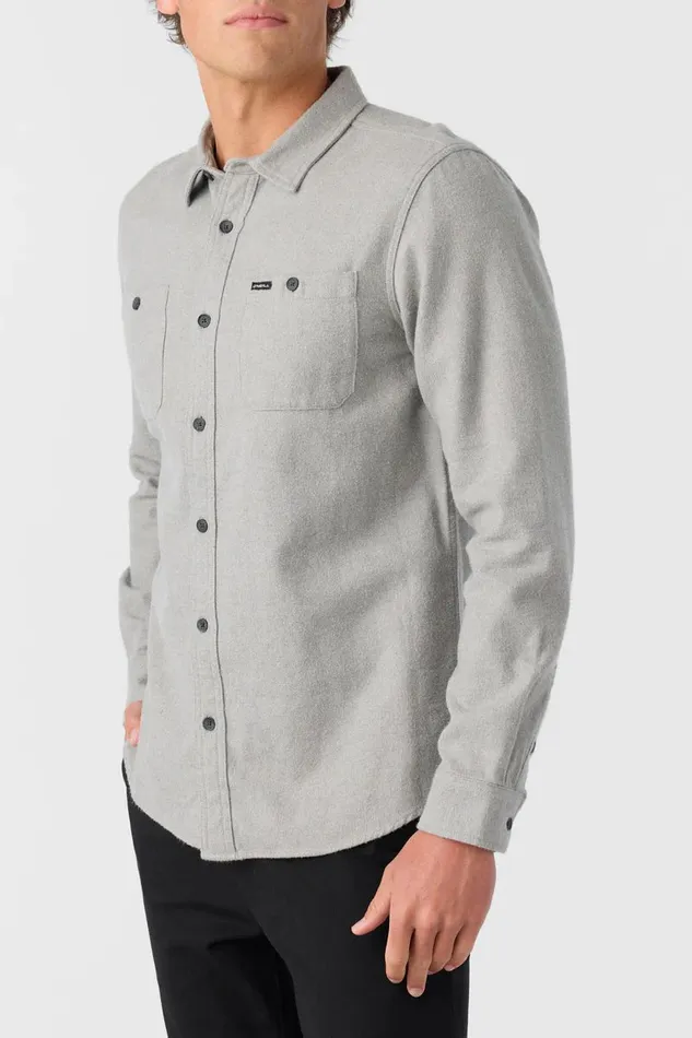 BREAKWATER SOLID FLANNEL STANDARD FIT SHIRT Light Grey Men O039NEILL Clothing