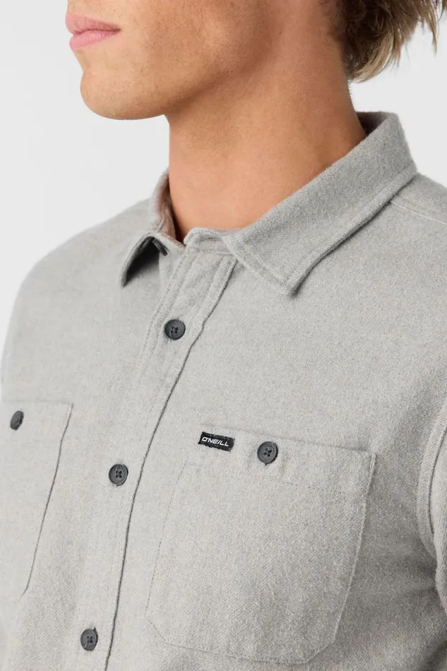 BREAKWATER SOLID FLANNEL STANDARD FIT SHIRT Light Grey Men O039NEILL Clothing