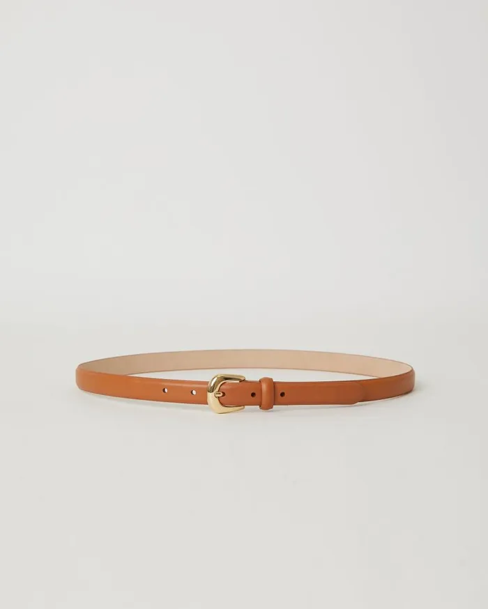 CAMI NYC Belts Women BLow The Belt Kennedy Mini Belt Coffee Gold