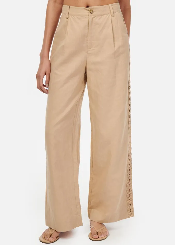 CAMI NYC Bottoms Women Akhila Wide Leg Pant Irish Cream