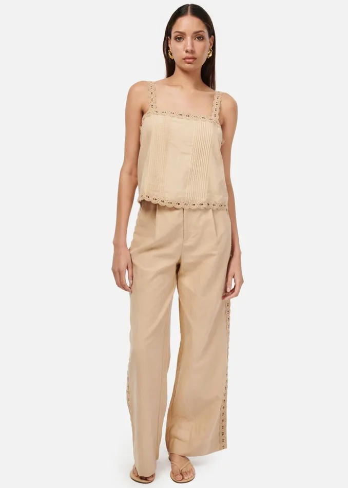 CAMI NYC Bottoms Women Akhila Wide Leg Pant Irish Cream