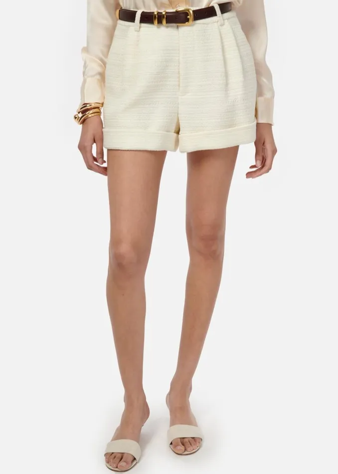 CAMI NYC Bottoms Women Casey Boucle Short Cream