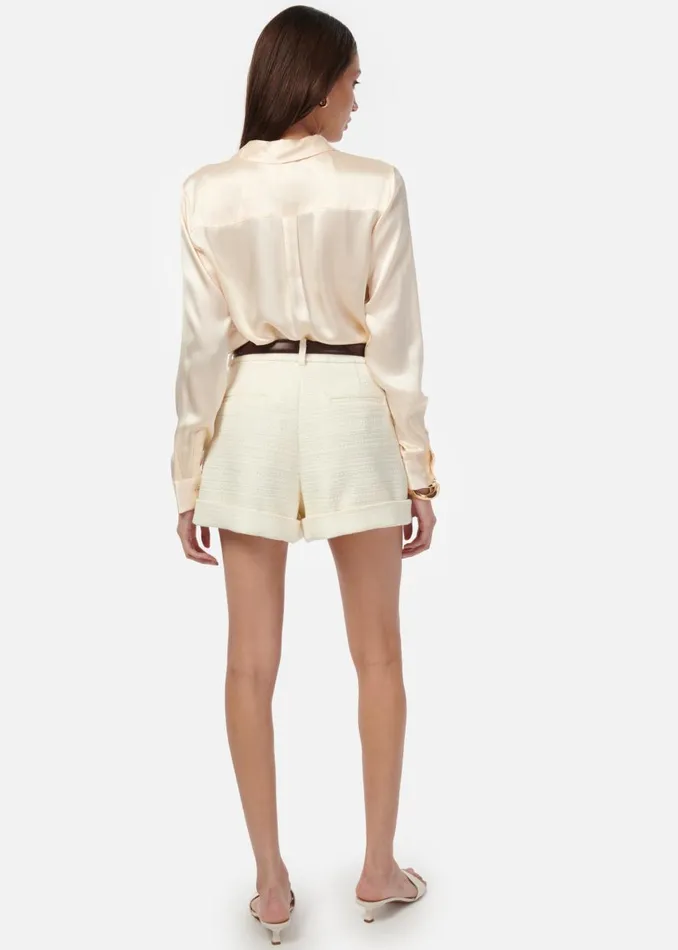 CAMI NYC Bottoms Women Casey Boucle Short Cream