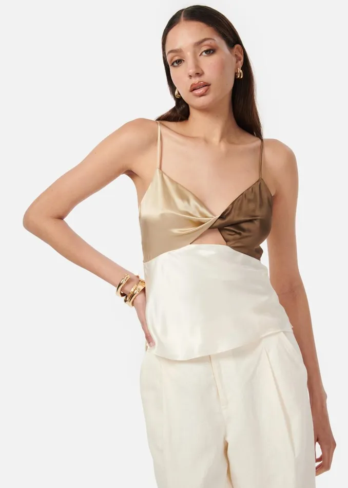 CAMI NYC Camisoles Women Edith Camisole Neutral Colorblock