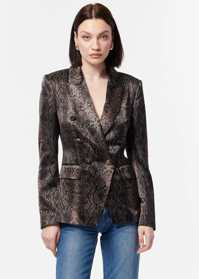 CAMI NYC Jackets and Blazers Women Zana Blazer Gray Snake
