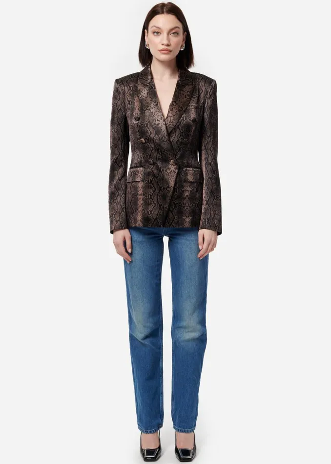 CAMI NYC Jackets and Blazers Women Zana Blazer Gray Snake