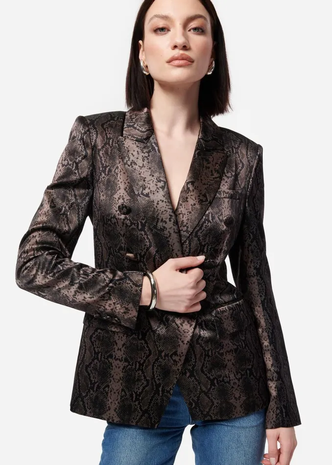 CAMI NYC Jackets and Blazers Women Zana Blazer Gray Snake