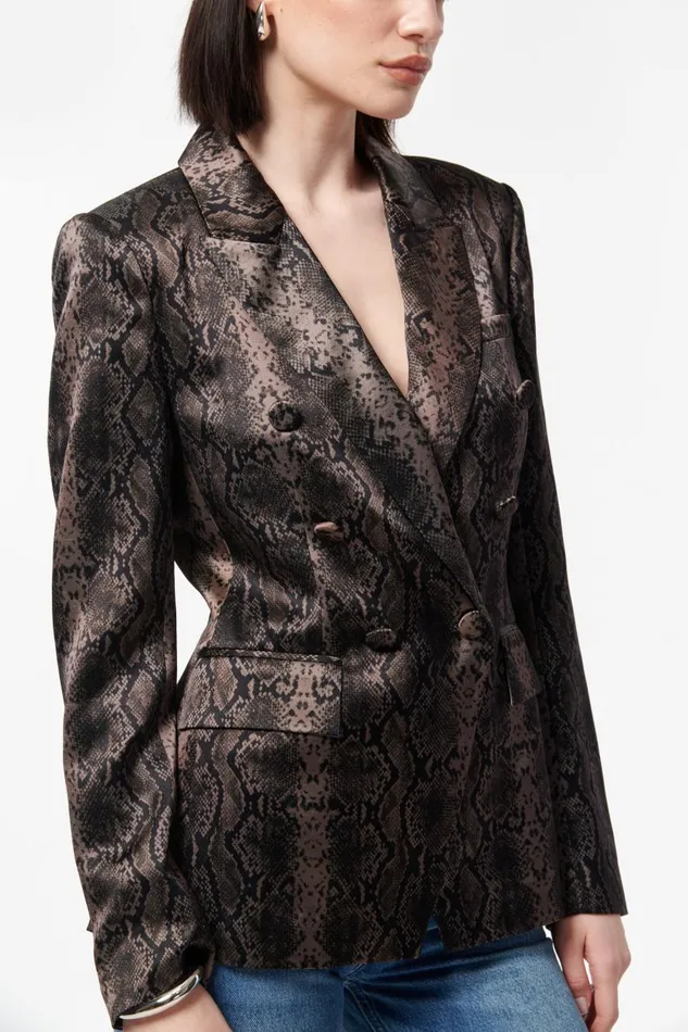 CAMI NYC Jackets and Blazers Women Zana Blazer Gray Snake