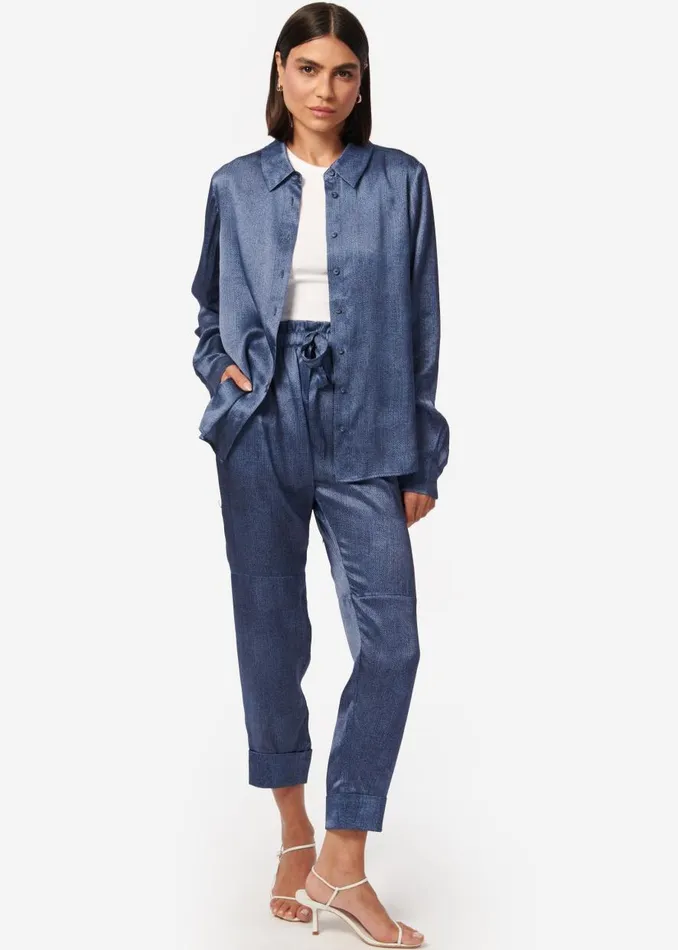CAMI NYC Tops and Sweaters Women Crosby Blouse Raw Denim