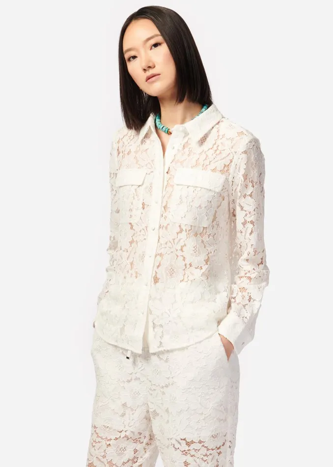 CAMI NYC Tops and Sweaters Women Rosalind Lace Top White
