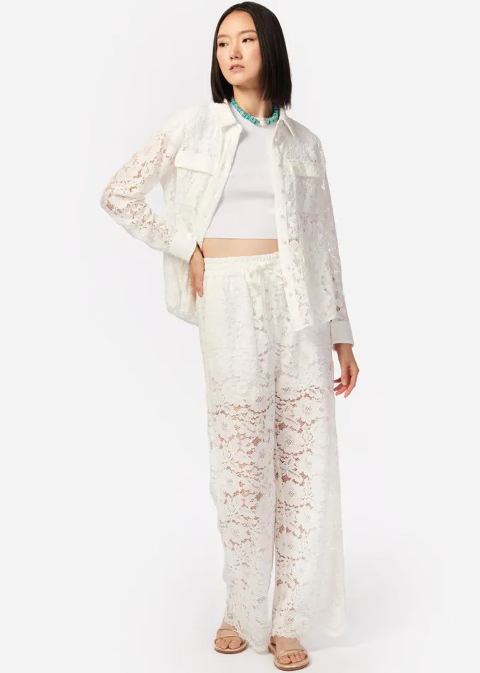 CAMI NYC Tops and Sweaters Women Rosalind Lace Top White