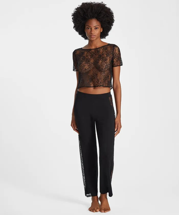 Caracos Femme Aubade Lazy Days Top Manches Courtes Noir