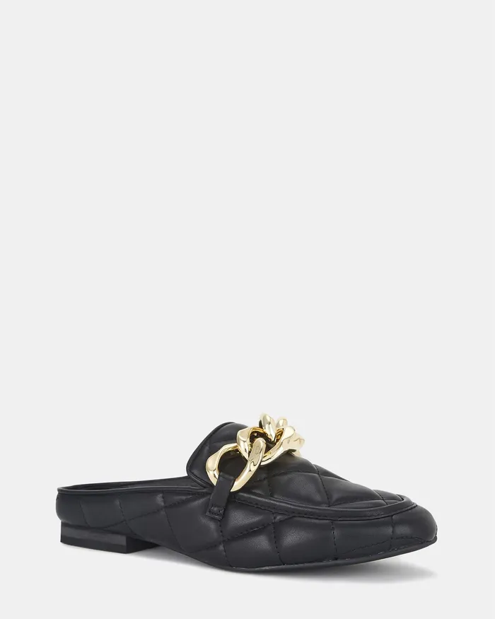 CARLETTI Black Quilt Loafers Loafers NOVO Shoes Women