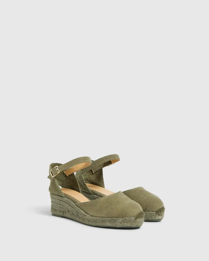Castaer Carol C3002 Olive Women Wedges