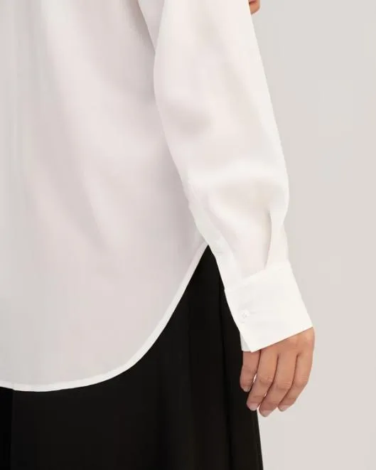 Casual Drop Shoulders Oversize Silk Shirt Women Women Lilysilk Essentials