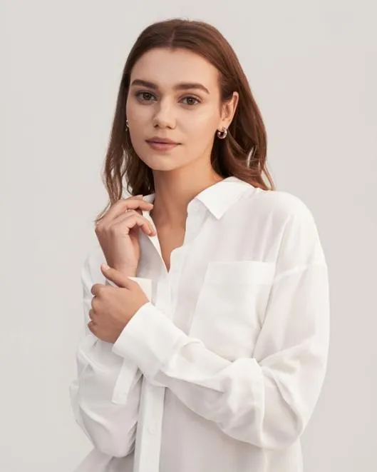 Casual Drop Shoulders Oversize Silk Shirt Women Women Lilysilk Essentials