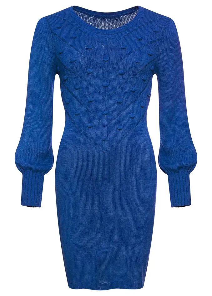 CASUAL SWEATER DRESS Blue Women VENUS Short Dresses