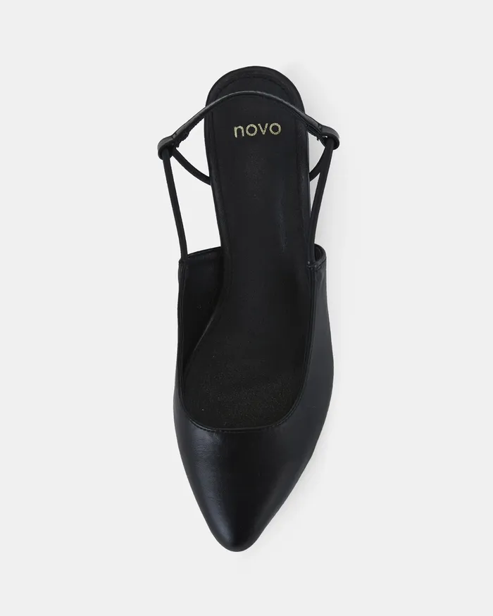 Casuals Women CROTONE BLACK Slip Ons NOVO Shoes
