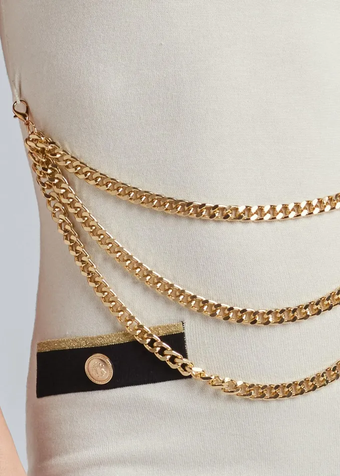CHAIN DETAIL SWEATER DRESS White and Black Women VENUS Sweater Dresses CHAIN DETAIL SWEATER DRESS White and Black Women VENUS Sweater Dresses