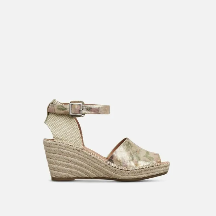 Charli Leather Floral Espadrille Wedge Champagne Women Kenneth Cole Gentle Souls