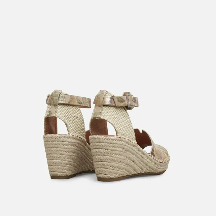 Charli Leather Floral Espadrille Wedge Champagne Women Kenneth Cole Gentle Souls