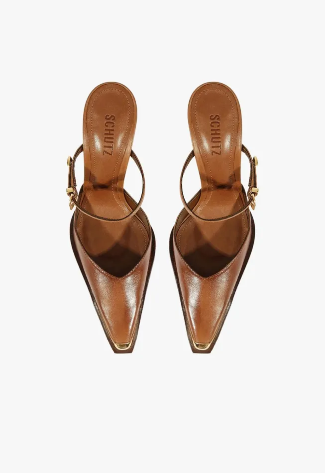 Charlotte Mule Pump Dark Caramel Women Schutz Shoes