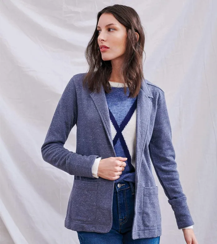 Chelsea Knit Blazer 8211 Indigo Speckle Hatley