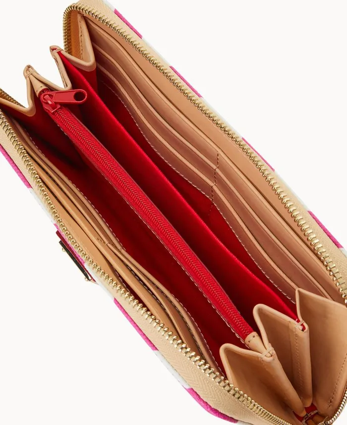 Chevron Large Zip Around Wallet Fuchsia ManWoman Dooney and Bourke Wallets Chevron Large Zip Around Wallet Fuchsia ManWoman Dooney and Bourke Wallets