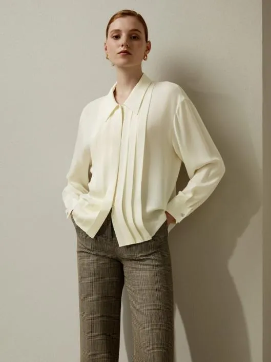 Chic Pleated Silk Blouse For Women Women Blouses Lilysilk Shirts