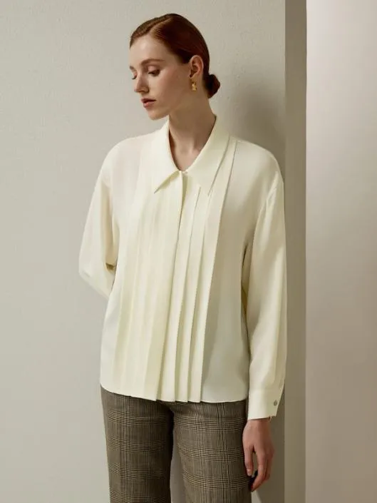 Chic Pleated Silk Blouse For Women Women Blouses Lilysilk Shirts