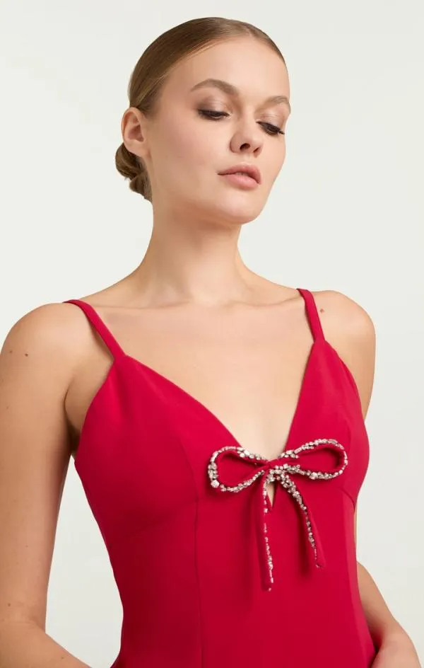 Cinq Sept Adele Gown Warm Cranberry Women Cocktail and Evening