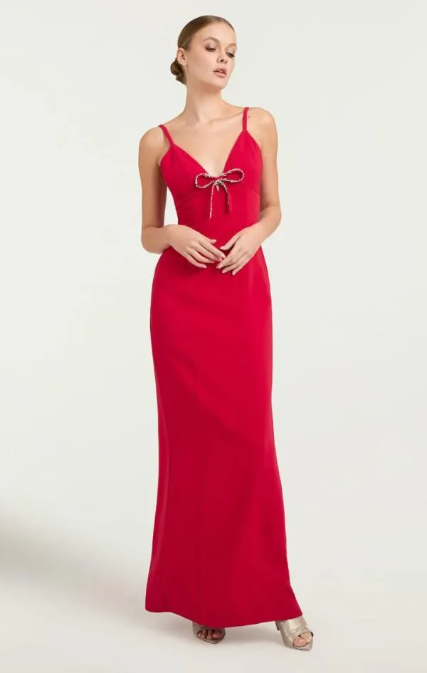 Cinq Sept Adele Gown Warm Cranberry Women Cocktail and Evening