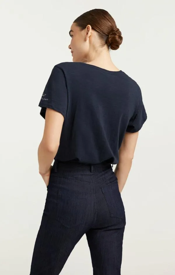 Cinq Sept C039est Chic Tee Navywhite Women Tees