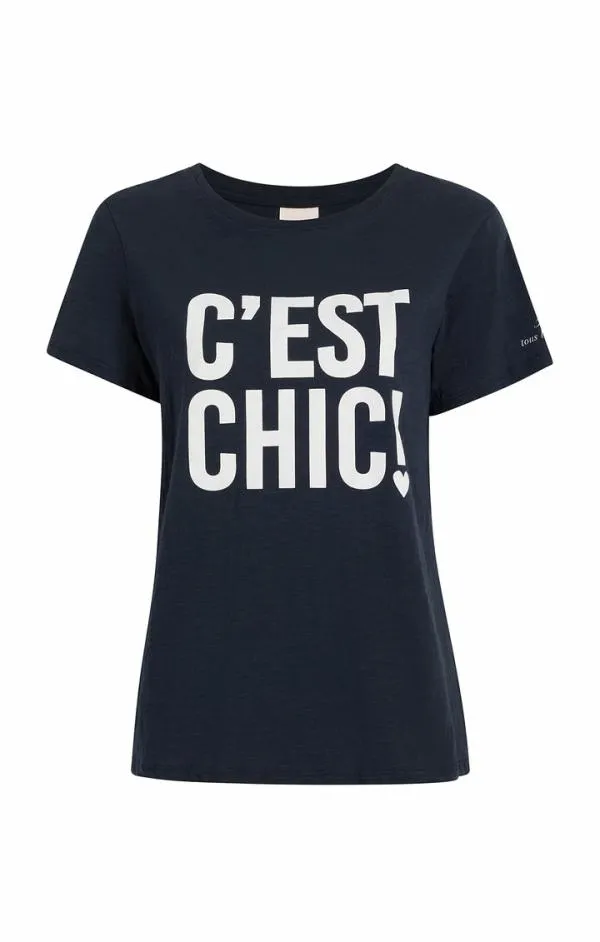 Cinq Sept C039est Chic Tee Navywhite Women Tees