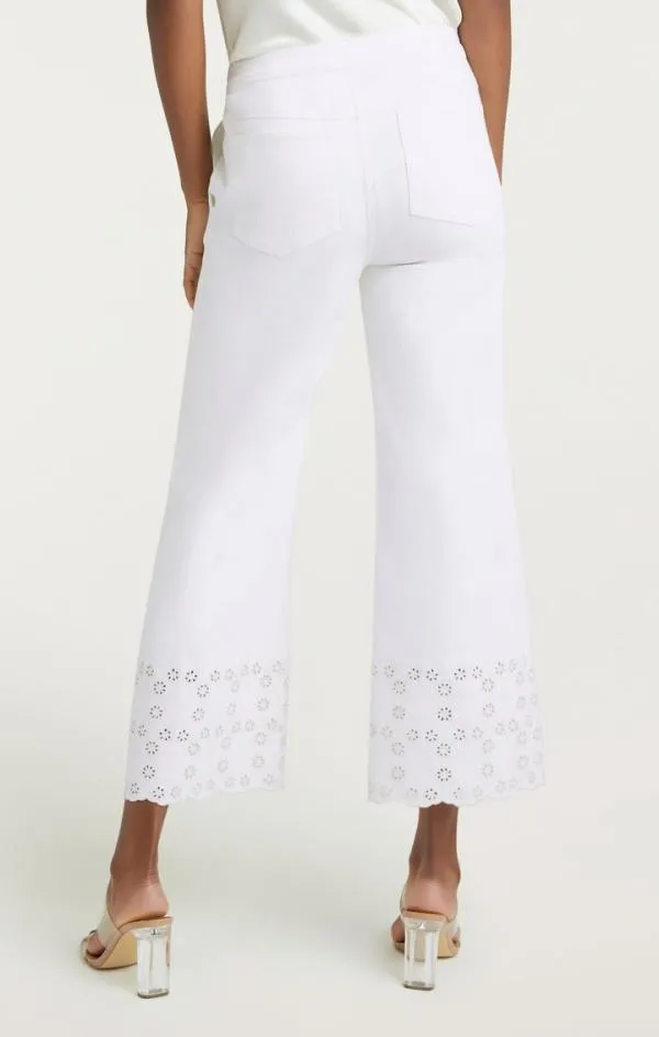 Cinq Sept Floral Eyelet Amelia Pant White Women Pants
