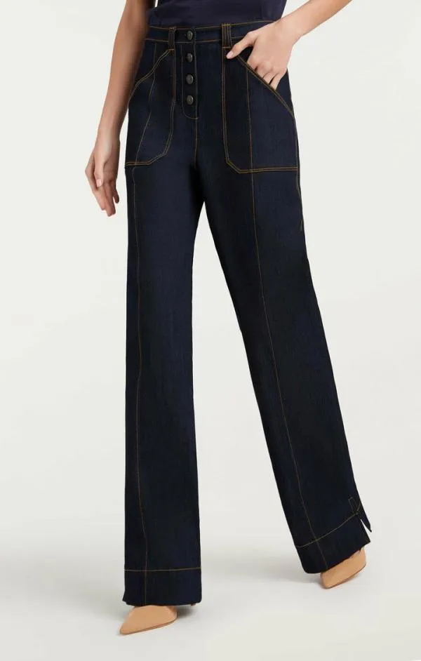 Cinq Sept Long Benji Pant Indigo Women Pants