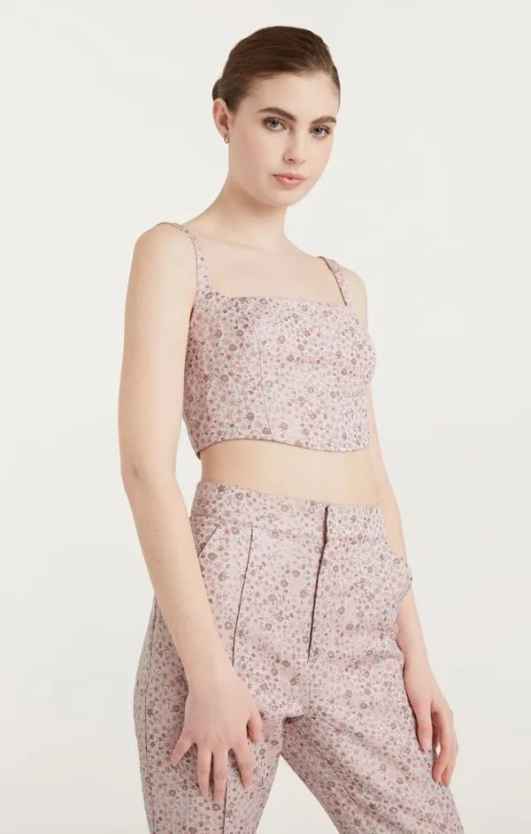 Cinq Sept Porter Top Pale Rose Multi Women Tank Tops and Camisoles