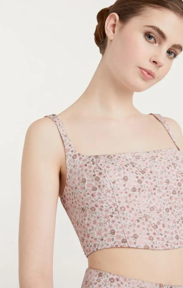 Cinq Sept Porter Top Pale Rose Multi Women Tank Tops and Camisoles