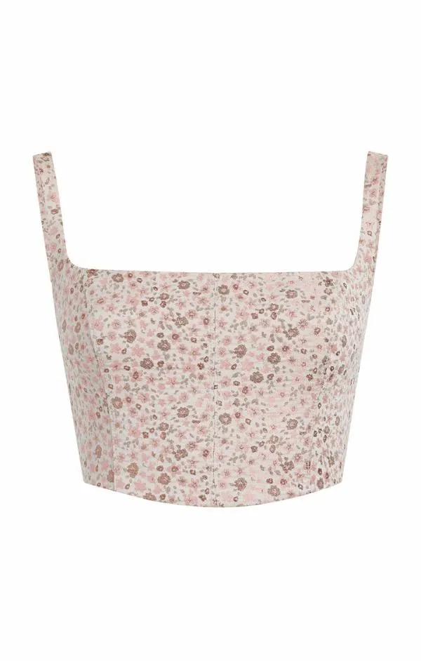 Cinq Sept Porter Top Pale Rose Multi Women Tank Tops and Camisoles
