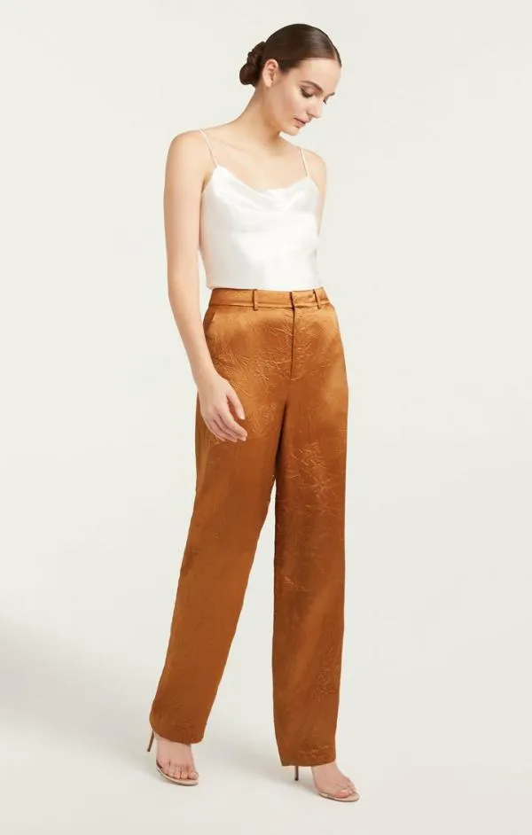 Cinq Sept Satin Kasid Pant Pecan Women Pants