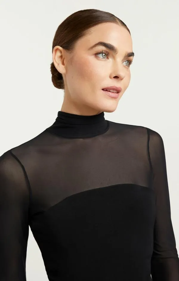 Cinq Sept Shantel Top Black Women Long Sleeve Tops