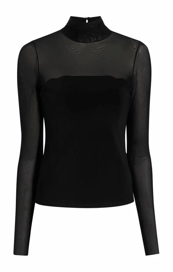 Cinq Sept Shantel Top Black Women Long Sleeve Tops
