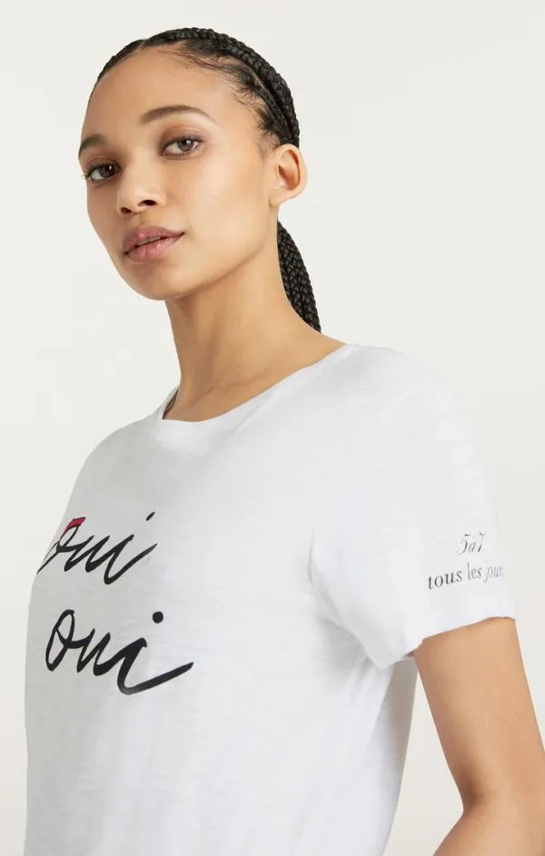 Cinq Sept Shrunken Oui Oui Tee Whiteblack Women Tees