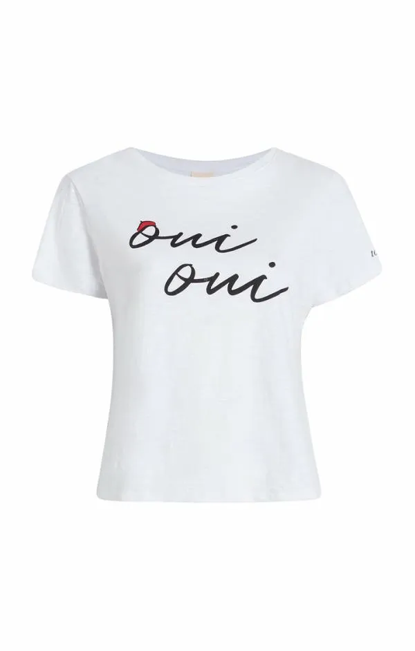 Cinq Sept Shrunken Oui Oui Tee Whiteblack Women Tees