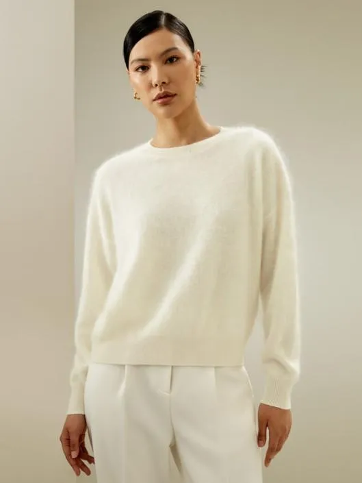 Classic Round Neck Cashmere Sweater Women Lilysilk Knitwear