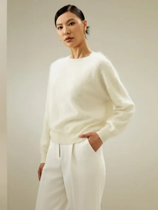Classic Round Neck Cashmere Sweater Women Lilysilk Knitwear