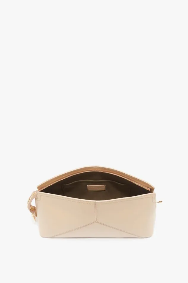 Clutches Women Victoria Beckham Victoria Clutch Bag In Sesame Leather
