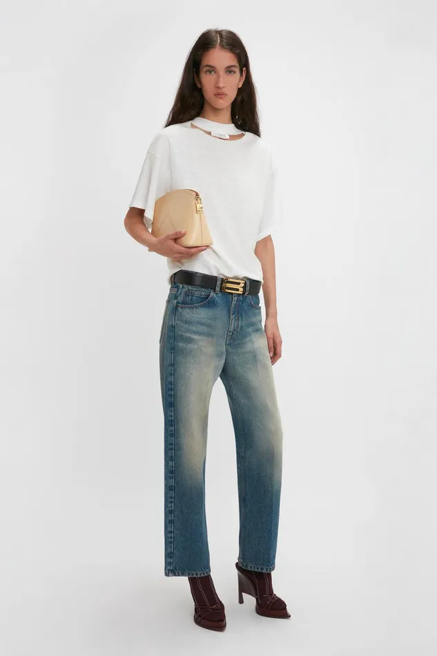 Clutches Women Victoria Beckham Victoria Clutch Bag In Sesame Leather