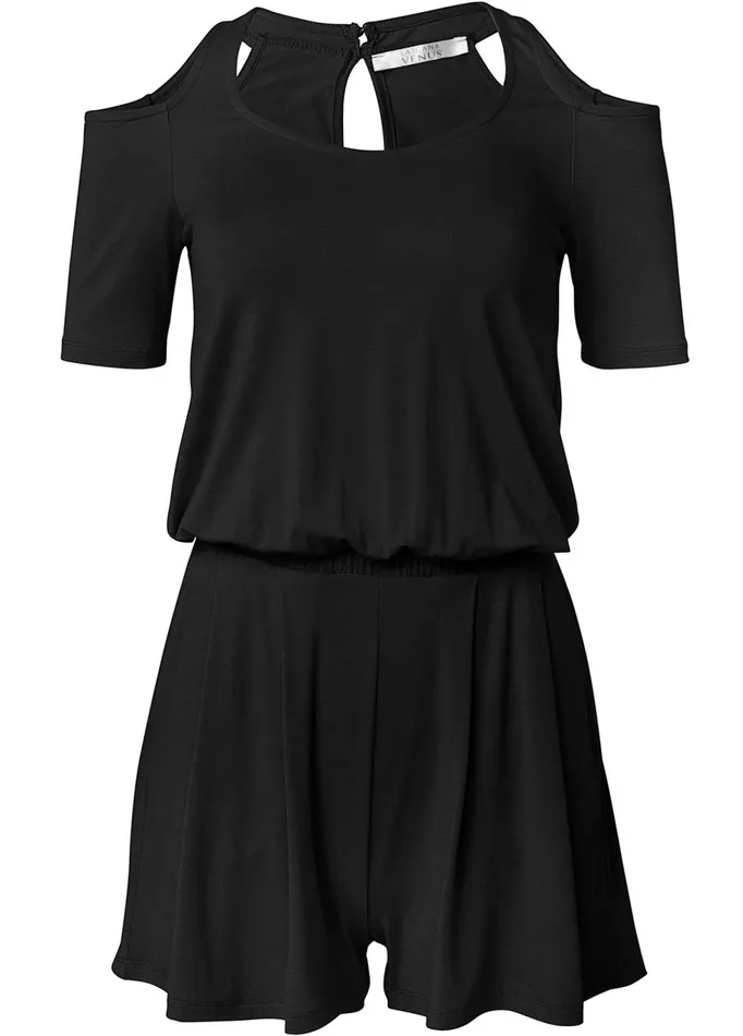 Coldshoulder Romper Black Women VENUS Casual Jumpsuits and Rompers