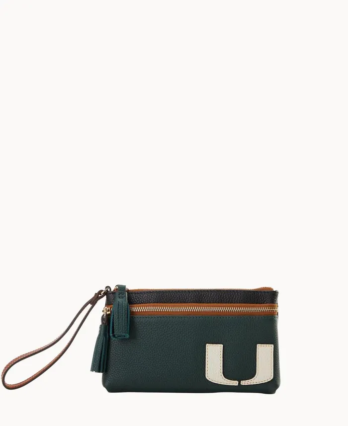 Collegiate University Of Miami Double Zip Wristlet University Of Miami ManWoman Dooney and Bourke Wallets Collegiate University Of Miami Double Zip Wristlet University Of Miami ManWoman Dooney and Bourke Wallets